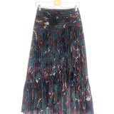 Blue Printed AILIE Silk Asymmetric Skirt / ULLA JOHNSON - Size 0