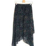 Blue Printed Asymmetric ELOOK Midi Skirt / IRO - Size 34