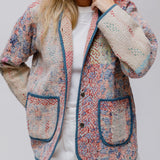 Blue Printed Khanta Long Sleeves Vest / MATHILDE DANGLADE - One Size