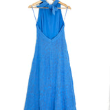 Blue RAROS Halterneck Backless Guipure Lace Midi Dress / MAJE - Size 36