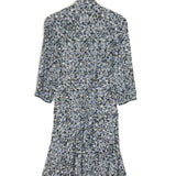Blue RASPAIL LEO Leopard Print Crinkle Dress / ZADIG & VOLTAIRE - Size XS