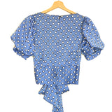 Blue Rosemary Dot Print Crop Top / AZULU - Size S