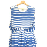 Blue SICILY Striped Linen Sleeveless Tunic Top / BAMBAH - Size S