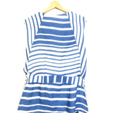 Blue SICILY Striped Linen Sleeveless Tunic Top / BAMBAH - Size S