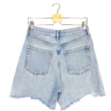 Blue STELLA Distressed Organic Cotton Long Denim Shorts / AGOLDE - Size 27