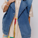 Blue Stone Denim BEVERLY Sleeveless Jacket / IRO - Size 36