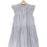 Blue Stripe VALERIA Cotton and Silk-blend Mini Dress / MAGALI PASCAL - Size M