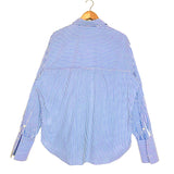 Blue Striped Buttoned Cotton Voile BRAVE Shirt / HOPE - Size 38