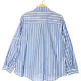 Blue Striped Cotton Long Sleeves Shirt