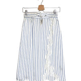 Blue Striped Lace-insert Silk Midi Skirt / THE KOOPLES - Size 1