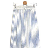Blue Striped Lace-insert Silk Midi Skirt / THE KOOPLES - Size 1