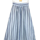 Blue Striped Linen and Silk-blend Midi Skirt / SEZANE EDITIONS - Size 40