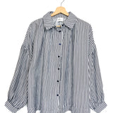 Blue Striped Long Sleeves Shirt - One Size