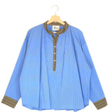 Blue Striped Long Sleeves Shirt / JOHANNA PARIS - One Size