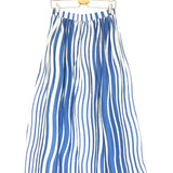 Blue Striped Sicily Linen Beach Midi Skirt / BAMBAH - SIze 38