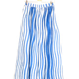 Blue Striped Sicily Linen Midi Skirt  (beach) / BAMBAH - Size 10