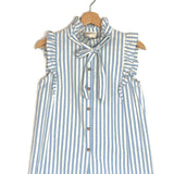 Blue Striped Sleeveless Blouse / SEZANE - Size 34