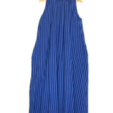 Blue Striped Sleeveless Midi Dress - One Size