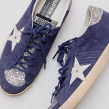 Blue SUPERSTAR Glitter Heel-tab Low Top Sneakers / GOLDEN GOOSE - Size 40