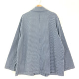 Blue Thin Striped Oversized Blazer Jacket / MARGOT - One Size