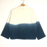 Blue Tie Dye Cotton Gauze Crop Kimono Jacket - One Size