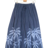 Blue Tie Dye Palm Tree Cotton Midi Skirt / V DE VINSTER - Size M