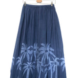 Blue Tie Dye Palm Tree Cotton Midi Skirt / V DE VINSTER - Size M