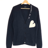 Blue TRAVIA White Heart Cashmere Cardigan / ZADIG & VOLTAIRE - Size M