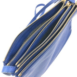 Blue TRIO Soft Lambskin Crossbody Bag / CELINE