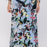 Blue VAUGHN Printed Crepe De Chine Midi Skirt / ERDEM - Size FR 40