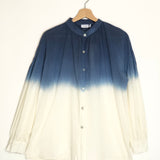 Blue/Ecru Cotton Long Sleeves Shirt - One Size