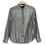 Blue/Gold Printed Shinny Buttoned Down Shirt / MAISON SARAH LAVOINE - Size 1