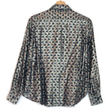 Blue/Gold Printed Shinny Buttoned Down Shirt / MAISON SARAH LAVOINE - Size 1
