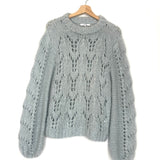 Blue/Grey Mohair and Wool Blend Sweater - model FAUCHER / GANNI - Size S