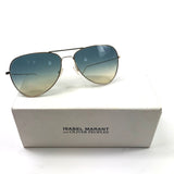 Blue/Grey Tinted Lens Golden Frame Aviator Sunglasses / ISABEL MARANT X OLIVER PEOPLES
