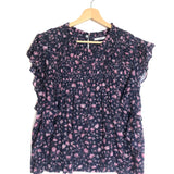 Blue/Pink LAYONA Floral Ruffle Sleeveless Top / ISABEL MARANT ETOILE - Size 38