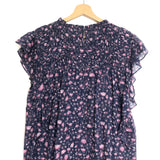 Blue/Pink LAYONA Floral Ruffle Sleeveless Top / ISABEL MARANT ETOILE - Size 38
