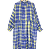 Blue/YellowTartan Checkered Dress / ICHI ANTIQUITES - Size F