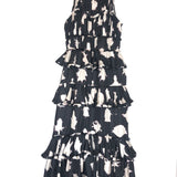 Blur Black SERAFINA Silk Chiffon Gown Dress / ULLA JOHNSON - Size 4