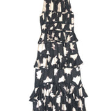 Blur Black SERAFINA Silk Chiffon Gown Dress / ULLA JOHNSON - Size 4
