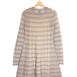 Blush Metallic Crochet-Knit Long Sleeves Mini Dress / MISSONI - Size 38
