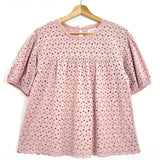 Blush Pink Cotton Eyelet Blouse / VELVET BY GRAHAM & SPENCER - Size S