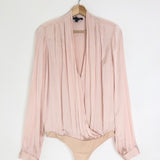 Blush Pink SEVILLA Satin Bodysuit / PAIGE - Size M