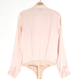 Blush Pink SEVILLA Satin Bodysuit / PAIGE - Size M