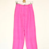 Bright Pink Silk Blend Wide Leg Pants / JACQUEMUS - Size 36