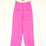 Bright Pink Silk Blend Wide Leg Pants / JACQUEMUS - Size 36