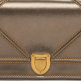 Bronze Metallic Studded Flap Shoulder Bag - model DIORAMA / CHRISTIAN DIOR