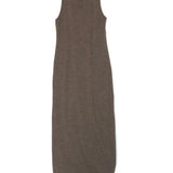 Brown Anagram Embroidered Twist-back Wool-blend Jersey Maxi Dress / LOEWE - Size S