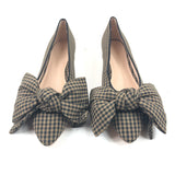 Brown and Black Check NOA Bow Pointed Toe Flats / LOEFFLER RANDALL - Size 38