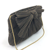 Brown and Black Check RAYNE Bow Clutch / LOEFFLER RANDALL